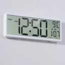 Henescribe 15" Large Digital Wall Clock Battery Operated Black, Clock with Large Display Numbers, Calendar, Auto DST, Clocks for Living Room, Kitchen, Office, Bedroom