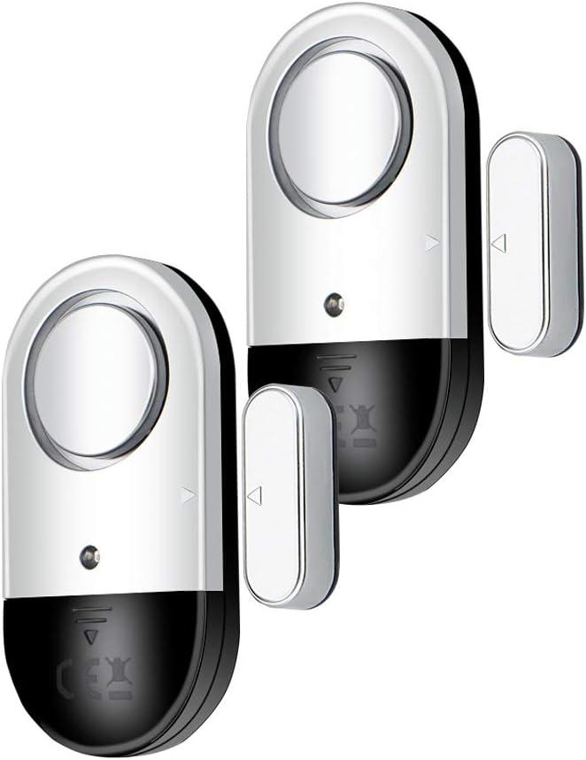 120 DB Loud Door and Window Open Alarm Sensor 2 Pack for Kids, Dementia Patients Safety, Wireless Security Alarms Keep Your Home, Pool, Cabinet, Business Safe