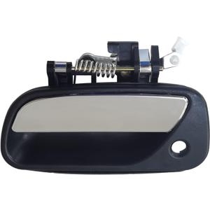80871 Front Driver Side Exterior Door Handle for 1993-1998 Toyota T100, Replaces TO1310135, 6922034020, Black Bezel w/Chrome Lever
