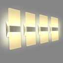 KICAAO Modern Wall Sconces, Led Wall Light 10w, Wall Sconce Up Downlight, Hardwired Acrylic Wall Light Lighting, Suitable for Living Room Corridor Bedside (Warm White 2700K 4 Pack)