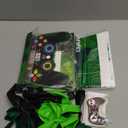 Video Game Party Decorations Set  Gamer Theme Supplies with Foil Balloons, Tablecloth, Foil Curtain, Cake Toppers, Banner, Tissue Paper Pom Poms for Boys & Kids (Green)