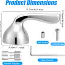 RP48717 Shower Handle Replacement for Delta, Single Metal Lever Handle Adapter with Screw/Hex Wrench/Plug, Durable Bathroom Tub Valve Faucet Part Accessories Compatible with Delta Foundation Series