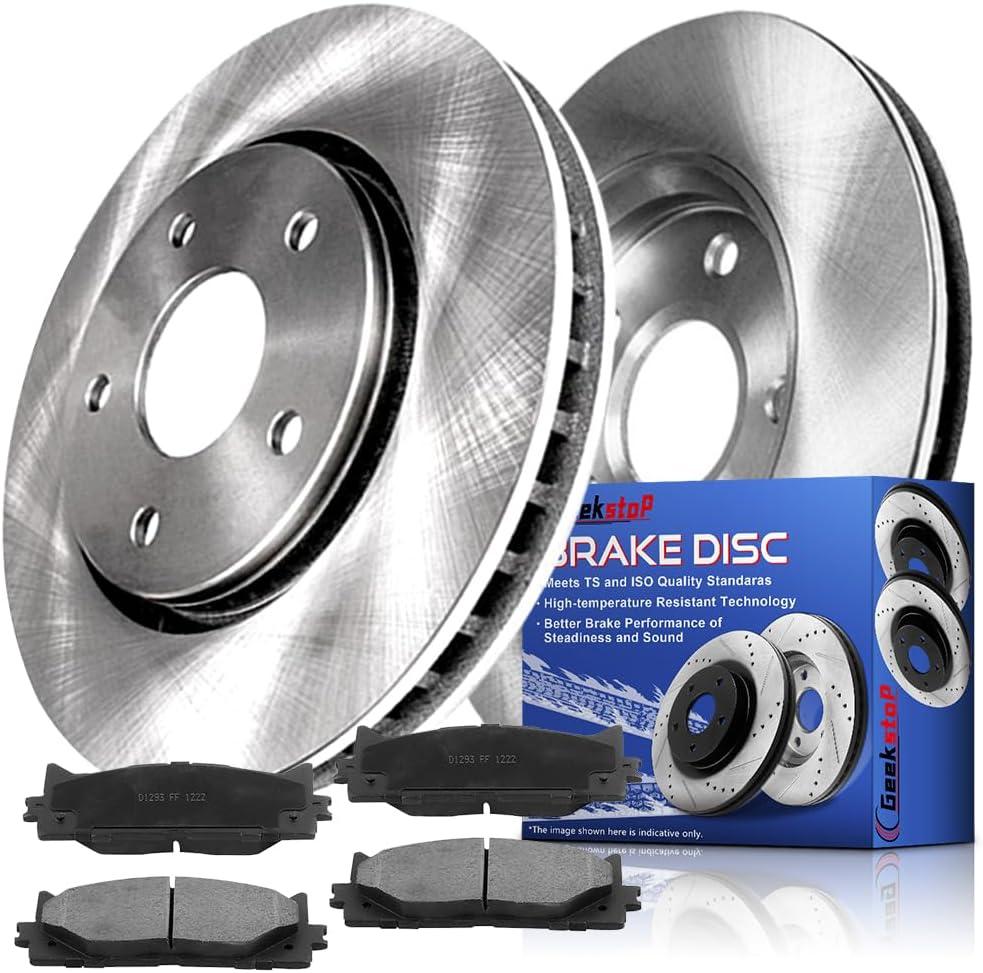 Front Brake Pads and Rotors Kit for 2007-2017 Toyota Camry, 2008-2018 Toyota Avalon, 2007-2018 Lexus ES350, 2013-2018 Lexus ES300H Ceramic Brake Pads and Brake Rotors
