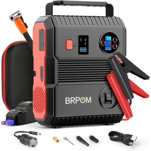 Car Jump Starter with Air Compressor, 150PSI 8000A Peak 24000mah (Up to All Gas or 8.0L Diesel Engine, 50 Times) Portable Jump Starter 12V Auto Battery Jump Pack QC 3.0 with 160W DC Out