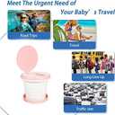 SunnySmile Travel Potty for Toddler, Portable and Foldable Toilet, Apply to Seat Emergency Toilet for Car, Camping, Outdoor, Indoor (pink, large)