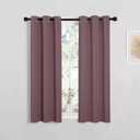 NICETOWN Bedroom Curtain Panels Blackout Draperies, 1 Pair, 29 by 45 inches, Dry Rose, Thermal Insulated Solid Grommet Blackout Curtains/Drapes