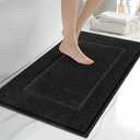 anllugs Bathroom Rugs 20" x 30", Non-Slip Extra Soft Absorbent Bath Rugs, Machine Washable Quick Dry Bath Mats for Bathroom Floor, Shower, Bathtub and Sink, Black