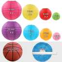 LURICO 16 Pcs Colorful Paper Lanterns (Multicolor,Size of 4, 6, 8, 10) - Chinese/Japanese Paper Hanging Decorations Ball Lanterns Lamps for Home Decor, Parties, and Weddings