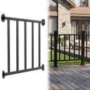 Akenow 36in H X 3 Ft W Deck Railing Kit, Black Porch Railing with Screws, AAMA 2604 Coat Modular Deck Kits for Outdoor Decks, Porches & Balconies Terraces, Gardens