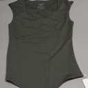REORIA Butsmooth® Women's Trendy Sexy Casual V Neck Double Lined Sleeveless Slimming Going Out Tank Top Bodysuits S