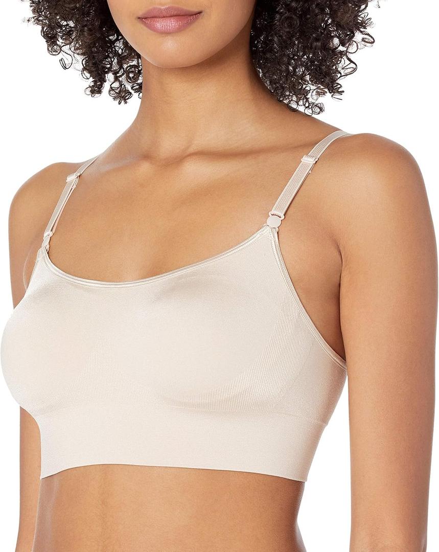 Warner's Womens Easy Does It Dig-Free Band with Seamless Stretch Wireless Lightly Lined Convertible Comfort Bra Rm0911a, X-Large, Butterscotch