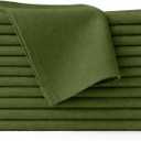 Cloth Napkins Set of 12, 100% Cotton Fabric Reusable Dinner Napkins, 18 x 18 Inch Washable Table & Kitchen Napkins for Everyday Dining, Entertaining, Home & Restaurant Use, Moss Green