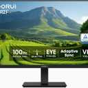 KOORUI 24-inch Computer Monitor Full HD 1920 x 1080p 100Hz VA Display 4000:1 Contrast Ratio with HDMI VGA, TV Rheinland Certified, 100 x 100 mm VESA Mountable, Ultra-Slim Design, Tilt, Black, E2412F