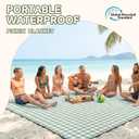 Genovega Waterproof Picnic Blanket Beach Outdoor Camping Mat Rug Extra Large Foldable Cute Big Travel Essential Accessories Gift Park Patio Lawn Garden Grass PlayMusic Festival Concert Must Have, Size: 6'8" x 6'8" (Square)