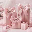 Suncalla 30 Yards Shimmery Chiffon Silk Ribbons for Xmas Tree Decoration Wedding Decor Invitations Bridal Flower Bouquets Gift Wrapping DIY Crafts(Rose Gold)