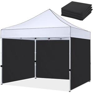 HLong Canopy Tent Sidewall for 12x12 Pop Up Canopy, 3 Piece, Black