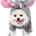 Mogoko Dog Cat Elephant Costumes, Pet Halloween Cosplay Dress, Adorable Elephant Hoodie Pet Costume, Cute and Warm Outfits Clothes for Dogs (L Size)