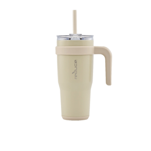 Reduce Vacuum Insulated Stainless Steel Cold1 Tumbler with Handle, Lid, and Straw, Champagne, 24 oz