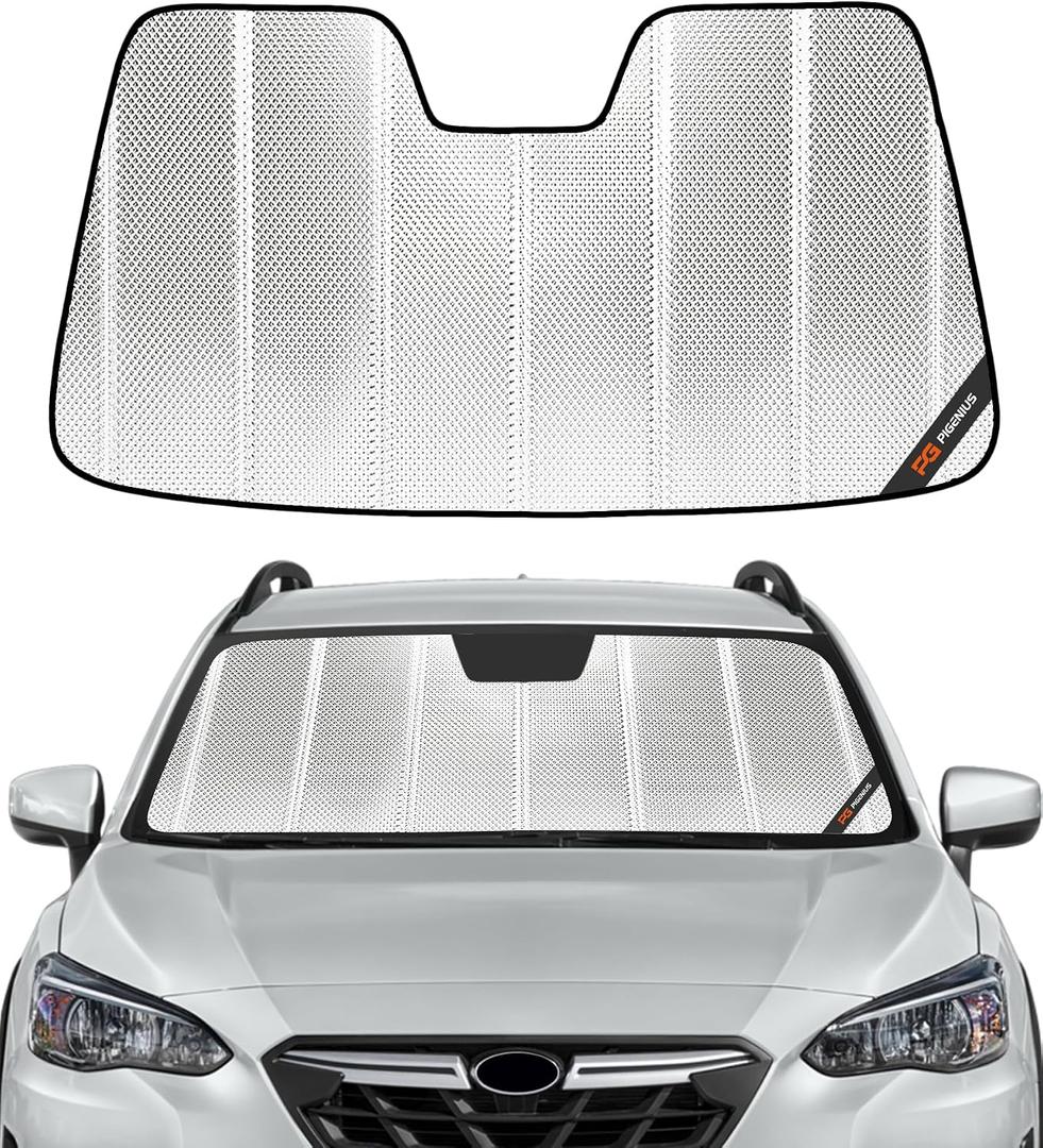 Pigenius Windshield Sunshade for Subaru Crosstrek 2018-2023, Impreza 2017-2023. Without Eyesight Driver Assist, Custom Front Window Shade - BLAZBLOCK