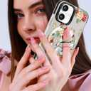 Toycamp for iPhone 16 Plus Case Compatible with Magsafe - Cute Design 360 Magnetic Ring Holder Stand Kickstand Funny Watercolor Flower Girly Pretty Fashion TPU Phone Covers for Women Tenn Girls