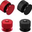2 Pairs Welding Hood Helmet Fasteners Aluminum Welding Hood Headgear Pipeliner Pancake Sugar Scoop Welding Hood Replacement Parts Accessories with Non Slip Silicone Washer, Black and Red