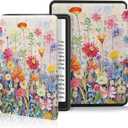 MOROCK Case for 6.8" Kindle Paperwhite (11th Generation-2021,Model NO.M2L3EK), Fits Kindle Paperwhite Signature Edition, Premium Lightweight PU Leather Cover with Auto Wake/Sleep, Blossoms