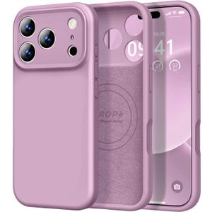 Vooii Magnetic for iPhone 17 Pro Max Case, Compatible with Magsafe (Premium Liquid Silicone) (Integrated Camera Control Button) Full Body Protective Anti-Scratch Microfiber Lining, Lavender Purple