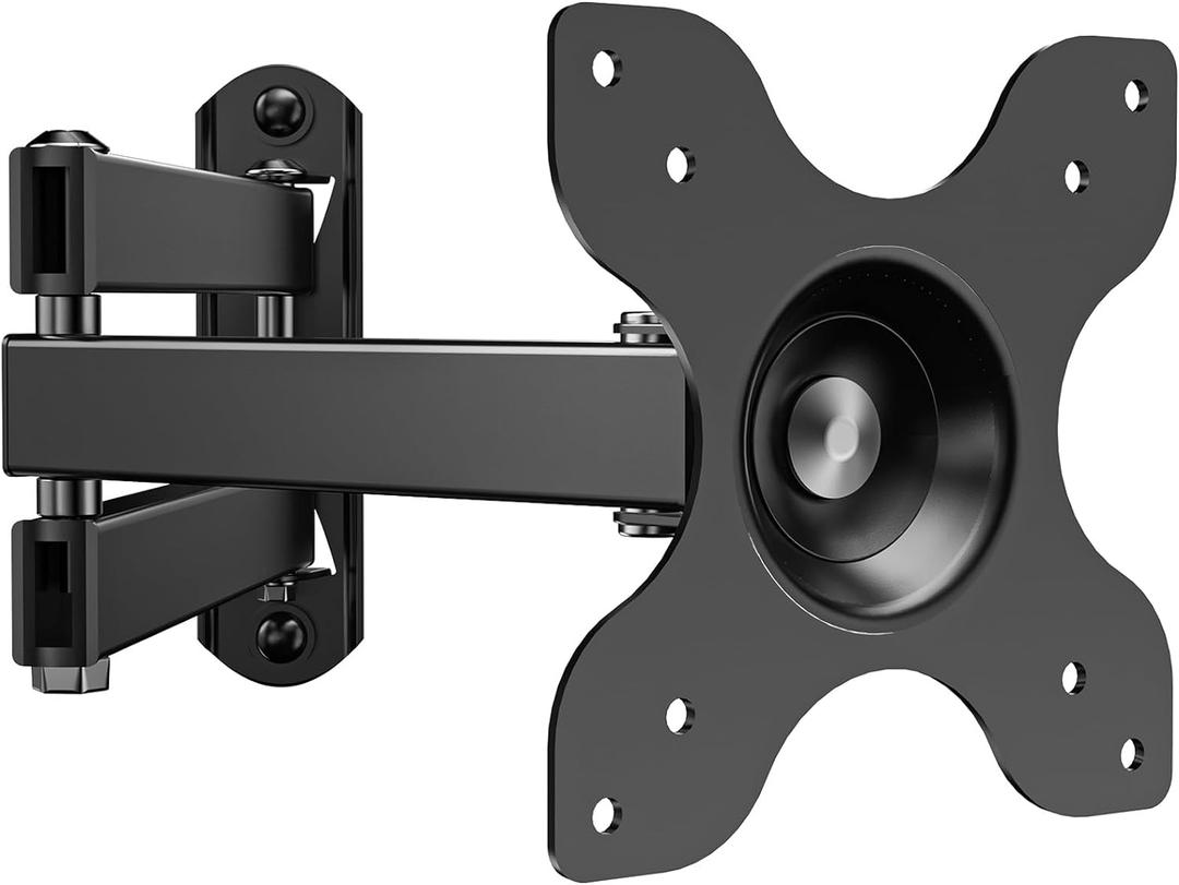 WALI TV Wall Mount Articulating LCD Monitor Full Motion 15 inch Extension Arm Tilt Swivel for Most 13 to 32 inch LED TV Flat Panel Screen with Mounting Holes up to 100x100mm (1330LM), Black (1 Pack, Black)