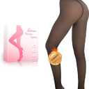 HONGTEYA Fleece Lined Tights Women Winter Thermal Leggings Pantyhose Fake Translucent Thick Warm Sheer Tights (X-Large)
