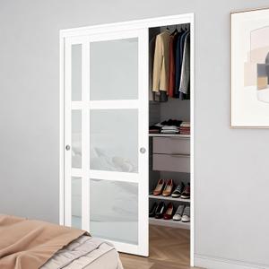 BARNSMITH 3 Panel With Hardware Kits, White, 78"x26"