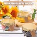 Suclain 24 Pcs 3 oz Mini Wide Mouth Plastic Jars with Lids Small Canning Yogurt Jars and Tags for Jelly, Jams, Honey, Spice, Wedding Favors. Included 1 Roll of Rope and 60 Labels(Gold)