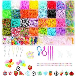DDCOWP 2500+ Rubber Band Bracelet Kit, Loom Bracelet Making Set for Kids, Refill Loom Set, Friendship Bracelet Creativity Birthday Kit