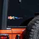 Car Flame Reflective Sticker, 4PCS Racing Sports Flame Side Rearview Mirror Stripe Decal, Self-Adhesive Motorcycle Exterior Helmet Sticker Decoration,Universal for Vehicles (Gradient)