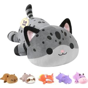 Onsoyours Original Weighted Panther Cat Plush, Cute Hugging Black Leopard Kitty Weighted Stuffed Animal, Soft Collectible Gift for Kids & Adults(9.8", 1.0 Lbs)