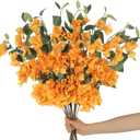 10PCS Bougainvillea Artificial 29.5" Orange Fake Flowers Silk Bougainvillea Vines Faux Bougainvillea Flower Stems Bougainvillea Branches for Home Garden DIY Decor Wedding Centerpieces (Orange)