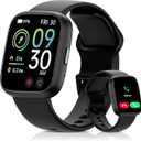 Smart Watch for Men Women, Bluetooth Calling, 1.83" HD Touch Screen Fitness Tracker, 100+ Sports Modes, DIY Dial, Sleep Steps Monitor, IP68 Waterproof, Compatible with Android & iOS (Black)