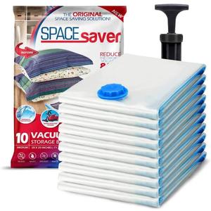 10 Pack Medium Vacuum Storage Bags for Comforters, Blankets & Clothes  Vacuum Sealed Compression Bags with Hand Pump  Space Saver Storage Bags for Bedding, Moving, Travel & Organization