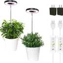 yadoker Plant Grow Light, LED Growing Light Full Spectrum for Indoor Plants,Height Adjustable, Automatic Timer, 5V Low Safe Voltage,Idea for Small Plant Light (2 Pack, Matte Black)