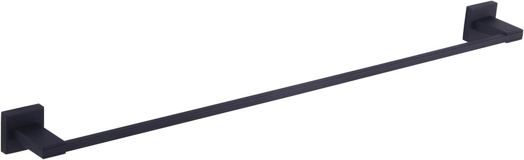 GERZWY Matte Black Towel Bar, 30 Inch Stainless Steel Bathroom Wall Mounted Towel Rail, Hand Towel Holder JG1901A75-BK