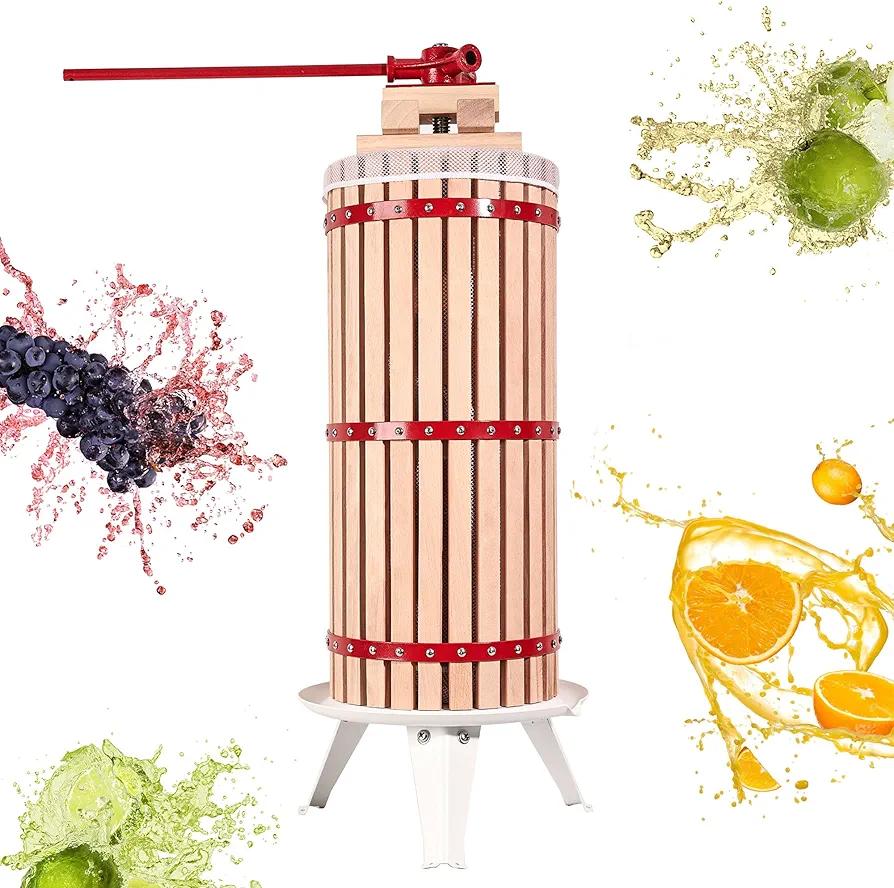 YUDA Upgraded 7.9 Gallon (30L) Manual Fruit Wine Press with 12 Blocks 100% Nature Oak, Cider Apple Grape Berries Crusher Juice Maker
