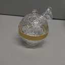 Clear Acrylic Sugar Bowl with Lid and Spoon, 10 oz Sugar Container for Coffee Bar Accessories, Sugar Jar(Gold-plated)