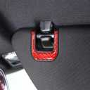 Car Makeup Vanity Mirror Visor Decorative Cover Trim for Chevrolet Corvette C8 Z06 2020-2025 Soft Carbon Fiber (Red Carbon Fiber)