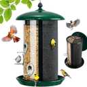 Veehoo Hanging Bird Feeder for Outdoors, 3 in 1 Large Capacity Metal Mesh Tube Bird Feeder for Thistle Nyjer Peanut, Wild Triple Finch Cardinal Feeders 6 lbs Seed Capacity for Outside