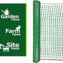 Ashman Plastic Mesh Fence, Construction Barrier Netting, Green, 4'x200' Feet, 1 Roll, Garden Fencing, Fences Wrap, Above Ground, for Snow, Poultry, Chicken, Deer, Patio, Garden Netting, Green 200 FT