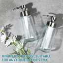 Doiliese Soap Dispenser, Glass Hand Soap Dispenser with Rust Proof Pump, 16oz Liquid Soap Container with Waterproof Labels, Dish & Hand Soap Pump for Bathroom, Kitchen, Brushed Nickel, Pack of 2