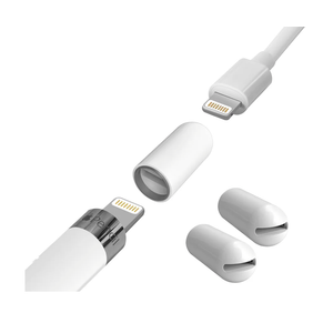 TechMatte Charger Adapter & Cap 2-in-1 for Apple Pencil 1st Gen [Non-Magnetic] Charging Adapter with No Need to Remove & Anti-Loss Holder, Direct Charging Dock Compatible with Lightning Cable [2 Pack]