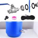 High Flow Rain Barrel Spigot Kit, Lead-Free,304 Stainless Steel Faucet Kit for Rain Water Barrel, Water Tanks, 55 Gallon Drum Etc, Spigot with Bulkhead Fitting, Tape.