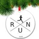 2025 Cross Country Ornament - XC Running Gift for Runners, Christmas Keepsake for Female Cross Country Athletes, Marathon & Track Club Decor (C02)