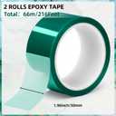 2 Rolls Resin Tape 2In216Ft Total Epoxy Tape High Temperature Resistant 220, Epoxy Tapes for DIY Jewelry River Table Spray Painting Welding Electronic Heating, No Residue, 2Rolls1.96In108Ft