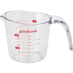 BRADSHAW INTERNATIONAL 19864 2Cup Plastic Measuring Cup (Clear & Red)